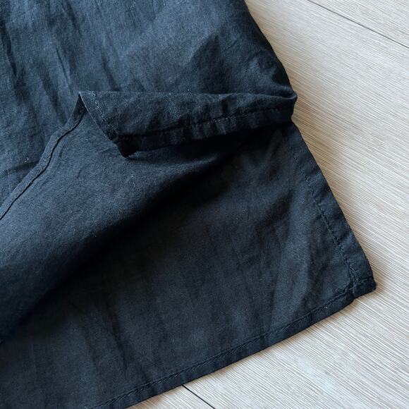 J Crew Flutter Sleeve Button Up Shirt In Cotton Voile Womens XL Sheer Black - Picture 6 of 10